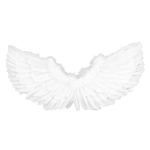 Zerodis Präzise Flügel Weiße Federflügel Stirnband Zauberstab Kostüm für Halloween -Weihnachtsfeier für Erwachsene (#1) von Zerodis