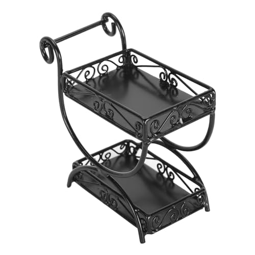 Zerodis Präzise Miniaturgarten Cart Metal Dollhouse Ornament Accessoire für Puppenhausdekoration 1/12 Skala Geeignet für Miniaturbegeisterte Metall (Black) von Zerodis