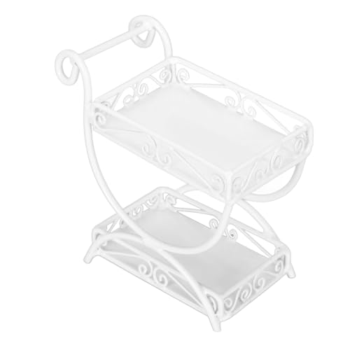 Zerodis Präzise Miniaturgarten Cart Metal Dollhouse Ornament Accessoire für Puppenhausdekoration 1/12 Skala Geeignet für Miniaturbegeisterte Metall (White) von Zerodis