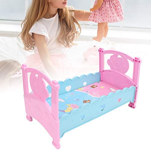 Zerodis Puppe Bett Spielzeug Simulation Puppe Bett Krippen Möbel Mini Prinzessin Puppe Bett Baby Spielhaus Zubehör Kinder Rollenspiele Spielzeug Set Geschenk für Kinder Jungen und Mädchen von Zerodis