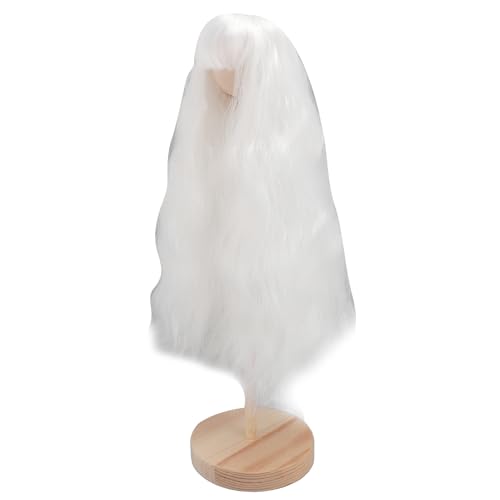 Zerodis Puppenwellenperücke Weiche Hochtemperaturfaser Leicht mit Pony für 1/4 -Kugelgelenkpuppen, Empfindliches und Elegant (White) von Zerodis