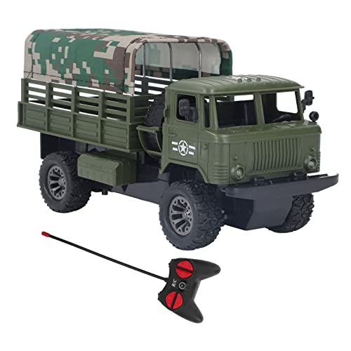 RC-MilitäR-LKW, Abnehmbares Zelt, Ferngesteuerte Autos, StöRungsfreier, VerstäRkter Karosserierahmen, Einfach zu Verwendendes ABS-Chassis mit Licht FüR den AußEnbereich, ab 6 Jahren (OD-Grün) von Zerodis