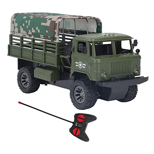 Zerodis RC-MilitäR-LKW, Abnehmbares Zelt, Ferngesteuerte Autos, StöRungsfreier, VerstäRkter Karosserierahmen, Einfach zu Verwendendes ABS-Chassis mit Licht FüR den AußEnbereich, ab 6 Jahren (OD-Grün) von Zerodis