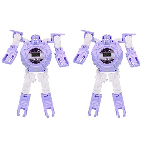 Zerodis Roboter verformte elektronische Kinderarmbanduhr Transformations Digital Armbanduhr Spielzeug für Kinder Mädchen(Lila) von Zerodis