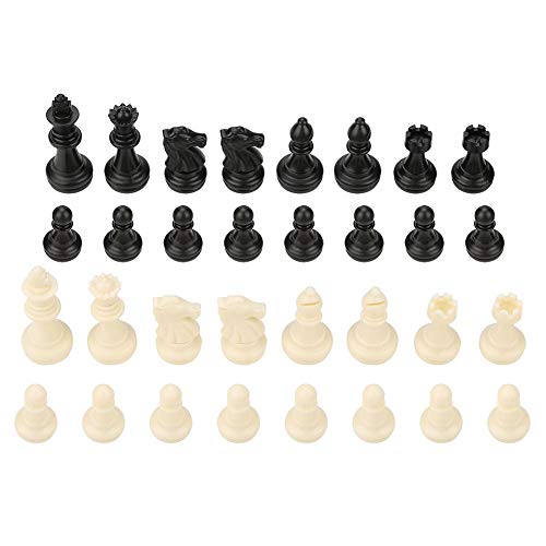 Schachspiel International 32 Standard Schachfiguren Ersatz Turnier Schachfiguren mit Königen Königinnen Burgen Ritter für Kinder Teenager Erwachsene von Zerodis