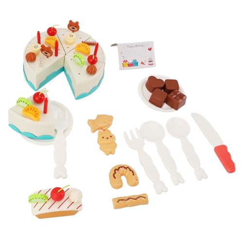 Zerodis Schneiden von Kuchenspielzeug für Teeparty, Ansprechendes DIY -Geburtstagstorten -Set, Feinmotorik Kuchenspielzeug für , Plastikmaterial (Blue) von Zerodis