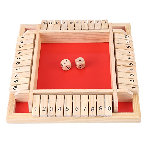 Zerodis Shut The Box Educational Numeracy Skills Game Geschenk Hölzerne Zahlentafel Kinder Früherziehung Traditional Shut The Box Spiel für 4 Spieler Digital Flop Game von Zerodis