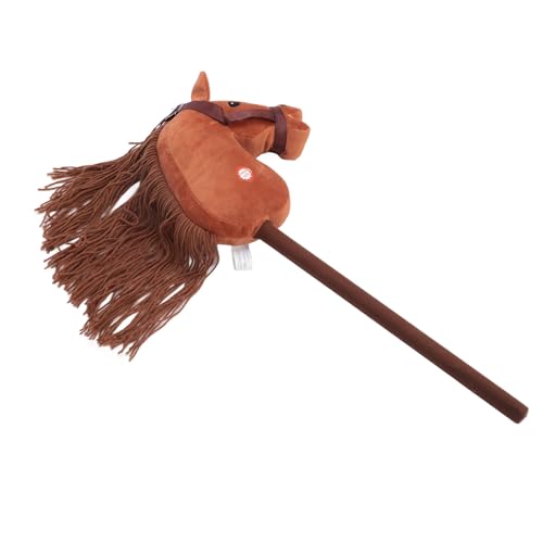 Zerodis Stick Horse Plüschtier, Entzückendes Plüsch Stick Horse für das Tägliche Spielen (Dunkelbraun #14) von Zerodis