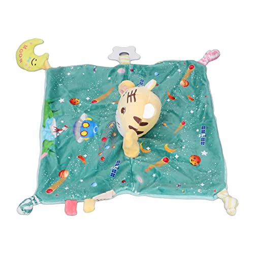 Zerodis Tiger Security Decke Süßes Weiches Plüschspielzeug für Baby -Zahnen Anhänger Betthandpuppe für Kleinkind -Geburtstagsgeschenk, Polyurethan Stoff (Green) von Zerodis