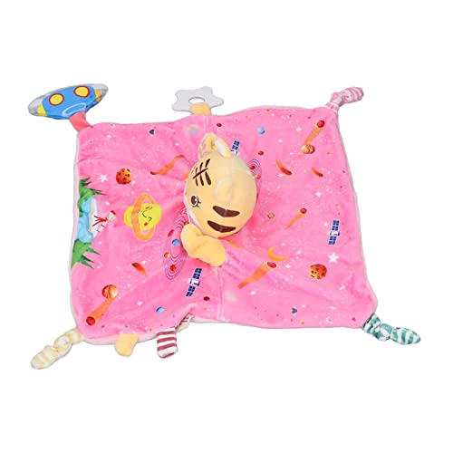 Zerodis Tiger Security Decke Süßes Weiches Plüschspielzeug für Baby -Zahnen Anhänger Betthandpuppe für Kleinkind -Geburtstagsgeschenk, Polyurethan Stoff (PINK) von Zerodis