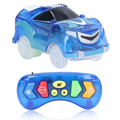 Zerodis Tracks Auto, 6 LED -Leuchten Fernbedienung Leuchten Leuchte Autos mit Musik LED Light Up Race Car Kompatibel mit den Meisten Rennstreckensets für 3 4 5 6 7 8+Jahre Alte Mädchen (Blue) von Zerodis