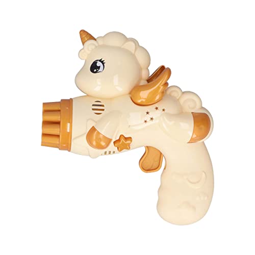 Zerodis Tragbare Automatische Elektroblasenmaschine Cartoon Pegasus 9 Loch Bubble Maker Spielzeug für über 3 Jahre Alt, LED -Beleuchtungseffekte (Khaki) von Zerodis