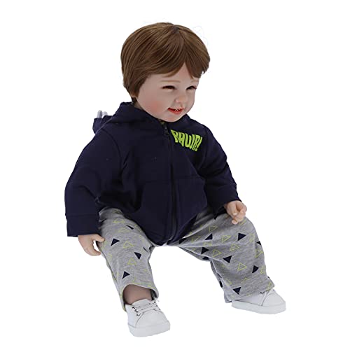 Zerodis Wiedergeborene Babypuppe Lebensechter Kleinkind Boy Puppe für Geburtstagsspielzeug 21.7in von Zerodis