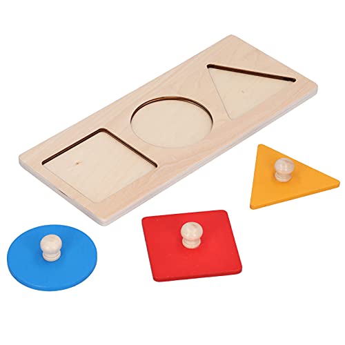Zerone Geometrisches Matching-Brett aus Holz, Visuelle Wahrnehmungsfähigkeiten, Hand-Auge-Koordination, Frühkindliches Entwicklungsspielzeug für über 3 Jahre Zum Spielen Im (dreifarbige von Zerone
