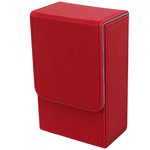 Zerone Sun Moon Design Tarot-Aufbewahrungsbox aus PU-Leder, Große Größe, für Tarotkarten in Universal-Standardgröße (Rot) von Zerone