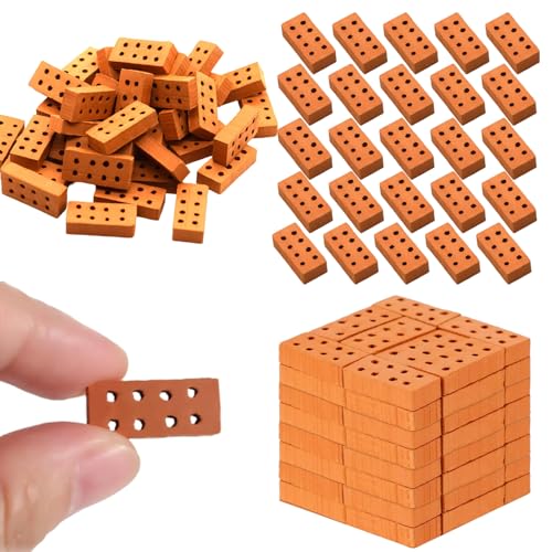 100 Stück Mini Ziegelsteine, Mini Bricks, Modellbau Steine Für Landschaftsgestaltung Rot Miniaturziegel Modell, Ziegelsteine Zum Mauern Kinder Für DIY Puppenhaus Fairy Garten Dekoration von ZesNxj
