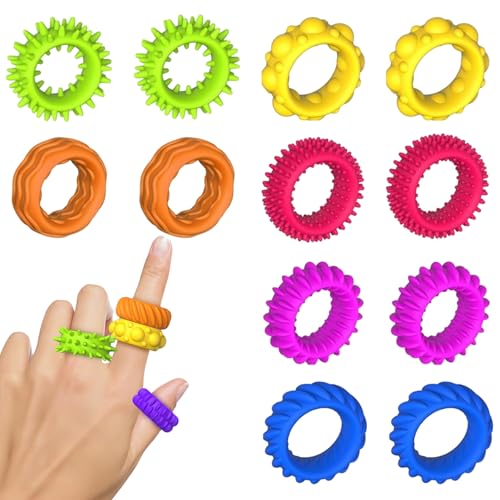12 Stück Fidget Toys Set - Inklusive Fidget Ring & Sensorische Spielzeuge, Anti-Stress Fidget Toys für Kinder & Erwachsene, Beruhigende Fidget Toy für ADHS & Autismus 12 Stück Fidget Toys Set - Inklusive Fidget Ring & Sensorische Spielzeuge, Anti-Stress Fidget Toys für Kinder & Erwachsene, Beruhigende Fidget Toy für ADHS & Autismus von ZesNxj