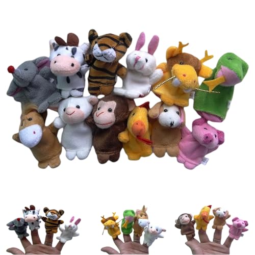 12 Stück Fingerpuppen Für Kinder, Mini Plüsch Tier Fingerpuppen Set Für Eltern-Kind Interaktion, Geschichtenerzählen Und Vorschulbildung von ZesNxj