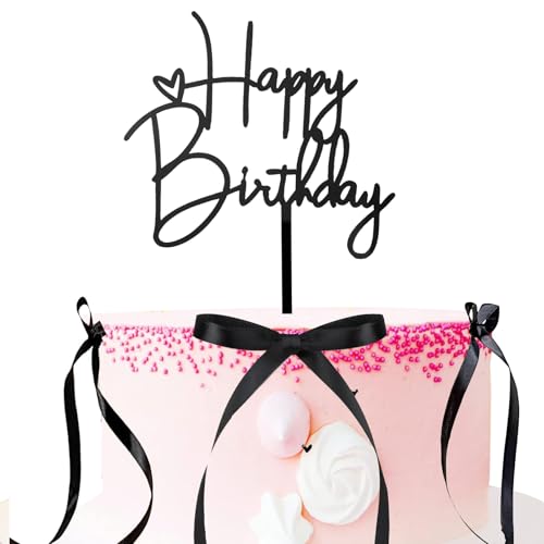 Happy Birthday Tortendeko Schwarz-Acryl Cake Topper mit 10 Schleifen Schmetterlingsknoten, Stilvolle Tortendeko Geburtstag, DIY Geburtstagsparty kleine Kuchen Set Happy Birthday Tortendeko Schwarz-Acryl Cake Topper mit 10 Schleifen Schmetterlingsknoten, Stilvolle Tortendeko Geburtstag, DIY Geburtstagsparty kleine Kuchen Set von ZesNxj