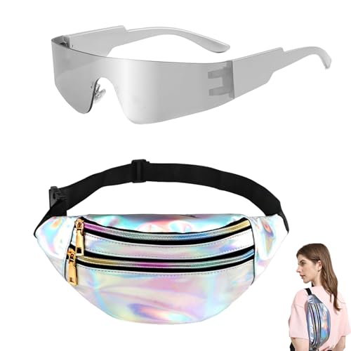 2 Stück Festival Accessoires, Bauchtasche Festival Rave Brille Rave Outfit, 90er Jahre Outfit Damen, Bauchtasche Damen für Konzerte & Partys Sport Outdoor Travel 2 Stück Festival Accessoires, Bauchtasche Festival Rave Brille Rave Outfit, 90er Jahre Outfit Damen, Bauchtasche Damen für Konzerte & Partys Sport Outdoor Travel von ZesNxj