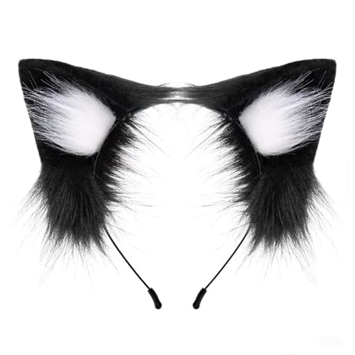 ZesNxj Katzenohren Haarreif, Klassiker Moderne Cat Ears, Katzen Ohren für Mädchen Damen, Verkleidung Cosplay Tier Katzenohren Haarreif Kinder für Halloween Parteien Deko (Schwarz) von ZesNxj