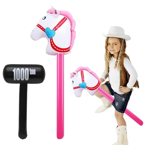 Hobby Horse, 1 Stück Aufblasbares Pferd und 1 Stück Aufblasbare Hammer, Hobbyhorse Horsing Pferdekopf, Hobby Horse Aufblasbar für Kinder Dekoration Party-Geschenk-Requisiten Hobby Horse, 1 Stück Aufblasbares Pferd und 1 Stück Aufblasbare Hammer, Hobbyhorse Horsing Pferdekopf, Hobby Horse Aufblasbar für Kinder Dekoration Party-Geschenk-Requisiten von ZesNxj