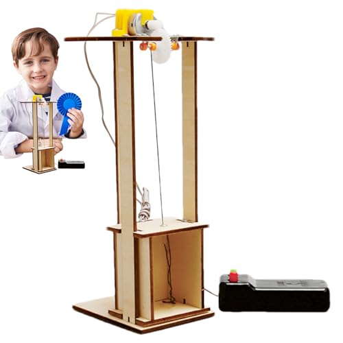 Aufzugswissenschaftsprojekte, Holzbausätze für elektrische Aufzugsaufzüge - Vorbauprojekte für Kinderaufzüge aus Holz | Kinder-Wissenschafts-Sets, Aufzugsspielzeug, von Zestivra