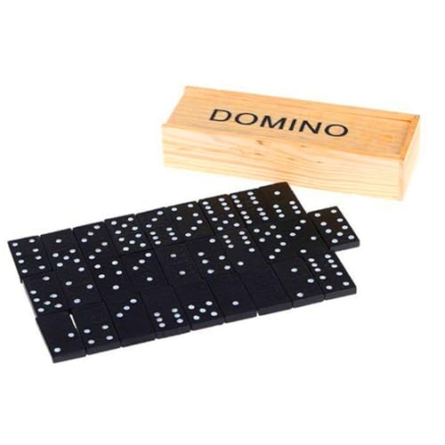 Elegant Dominoes Spiel - Doppelte Sechs -Domino, Fliesenspiel Set Dot Dominoes Holzbox Version | Fun Learning Strategy Fliesen Spielen Mit 28 Kacheln Zusammen, Die Zusammen Für Kinder von Zestivra