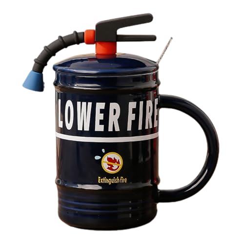 Feuerwehrmann Kaffeetasse - 480 ml Feuerlöscher in Form Neuer Neuheit Tasse | Funny Birthday Gunst bei Deckel und Löffel, rote Sammel -Teetasse, Kindergeschenkidee, kreative Getränke für Erwachs Feuerwehrmann Kaffeetasse - 480 ml Feuerlöscher in Form Neuer Neuheit Tasse | Funny Birthday Gunst bei Deckel und Löffel, rote Sammel -Teetasse, Kindergeschenkidee, kreative Getränke für Erwachs von Zestivra