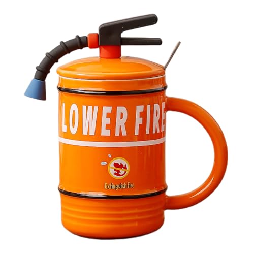 Feuerwehrmann Kaffeetasse - 480 ml Feuerlöscher in Form Neuer Neuheit Tasse | Funny Birthday Gunst bei Deckel und Löffel, rote Sammel -Teetasse, Kindergeschenkidee, kreative Getränke für Erwachs Feuerwehrmann Kaffeetasse - 480 ml Feuerlöscher in Form Neuer Neuheit Tasse | Funny Birthday Gunst bei Deckel und Löffel, rote Sammel -Teetasse, Kindergeschenkidee, kreative Getränke für Erwachs von Zestivra