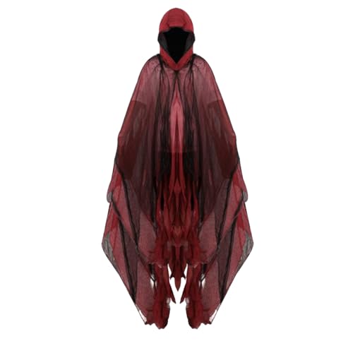 Halloween-Geisterumhang – Weißer Kapuzen-Kostümumhang für Kinder und Erwachsene, gruseliger Geisterumhang | Fließender Umhang, leichtes -Accessoire, gruseliges Outfit-Requisit für Spuk-Events und von Zestivra