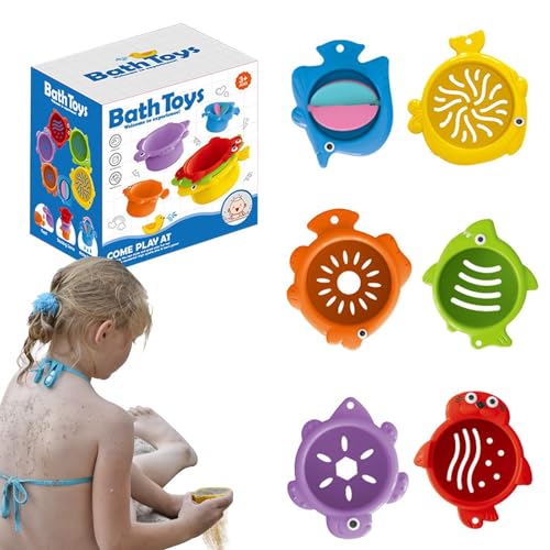 Kinder Stapelbecher Spielzeug - Sensorisches Trainingsplay -Set, Farbenfrohes Nistwasserspiel | Frühere Entwicklungslernaktivitäts -Kit, Lustige Pool -Stapelbecher Für Mädchen Kleinkinder Schwi von Zestivra