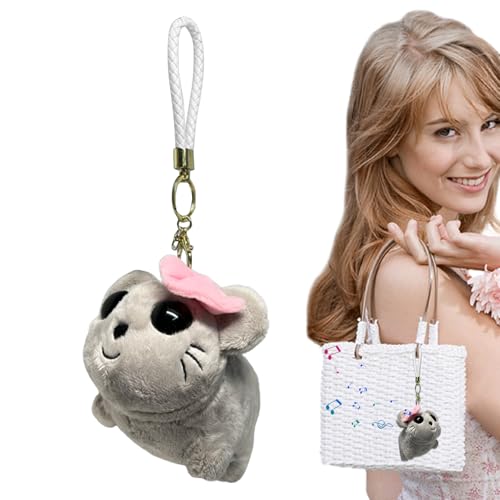 Lanyard Style Sad Hamster Mit Musik Plüschspielzeug Trauriger Hamster Weicher Kuscheliger Trauriger Hamster Spielzeug | Nettes Plüschspielzeug Mit Lanyard, Attraktiver Gefüllter Tier Weich Und Bequem von Zestivra