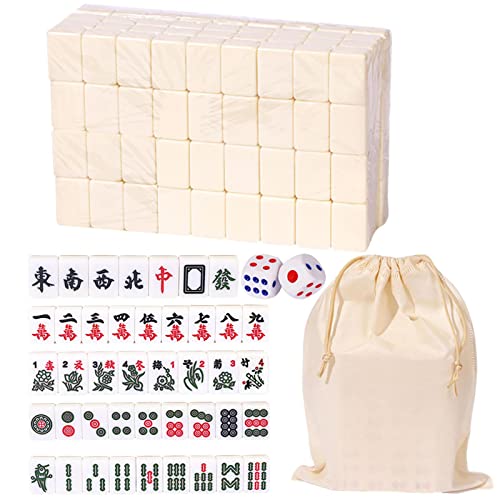 Mahjong-Spiel, traditionelles chinesisches Tischspiel mit Aufbewahrungstasche | Tragbares Tischspiel mit 146 Mahjong-Fliesen aus Melaminharz für die Freizeit der Familie Mahjong Tr Mahjong-Spiel, traditionelles chinesisches Tischspiel mit Aufbewahrungstasche | Tragbares Tischspiel mit 146 Mahjong-Fliesen aus Melaminharz für die Freizeit der Familie Mahjong Tr von Zestivra