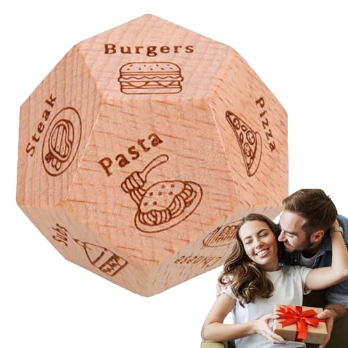 Partner Würfel - Food Date Night Dice, Dinner Spiel | Kreatives Holz Würfelspiel Für Erwachsene Mit Lustigen Mahlzeitideen, Paar Geschenkideen Für Hochzeitstag Geburtstag Feiertage Valentinstag Weihna von Zestivra
