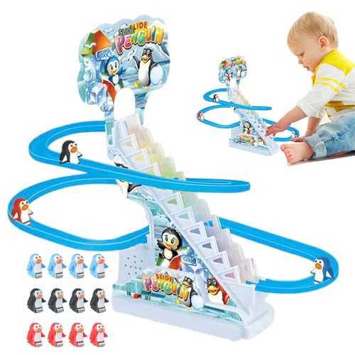 Pinguin-Rennspiel, Spielzeug Zum Treppensteigen | Pinguin-Rutschspielzeug Niedliche Leuchtende Treppenpinguine | Pinguin-Rutschbahn, Elektrische Achterbahn, Spielset Für Kinder Ab 3 Jahren Pinguin-Rennspiel, Spielzeug Zum Treppensteigen | Pinguin-Rutschspielzeug Niedliche Leuchtende Treppenpinguine | Pinguin-Rutschbahn, Elektrische Achterbahn, Spielset Für Kinder Ab 3 Jahren von Zestivra