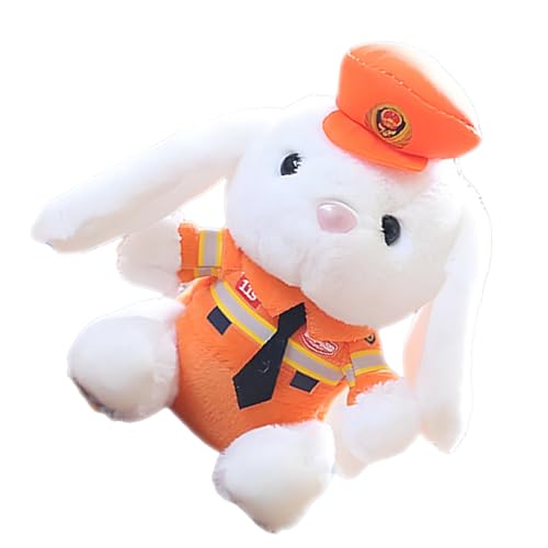 Policeman Bunny Plush - Cartoon Rabbit Trunk Doll | Soft Uniform in Uniform mit entzückendem Ausdruck, dekoratives Spielzeug-Ornament für das Armaturenbrett des Fahrzeugs, Anzeige hinten Policeman Bunny Plush - Cartoon Rabbit Trunk Doll | Soft Uniform in Uniform mit entzückendem Ausdruck, dekoratives Spielzeug-Ornament für das Armaturenbrett des Fahrzeugs, Anzeige hinten von Zestivra