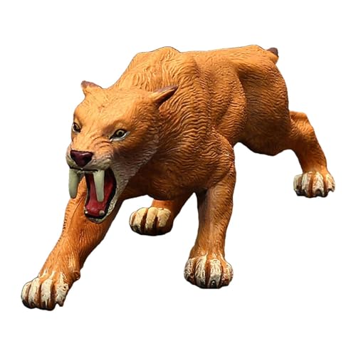 Smilodon Tiger Toy - Smooth Textur Sabertooth -Modell, prähistorische Tierreplik | Detailliertes Big Tiger Model Spielzeug, pädagogisches Dinosaurierspiel Set für Kinderzimmerdekor Lernkollektible Ges von Zestivra