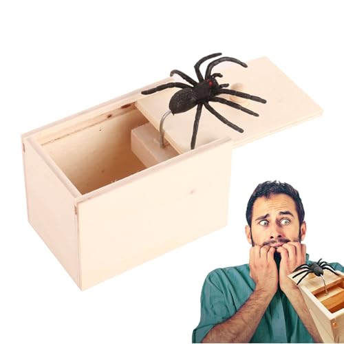 Spinnen-Streich-Box - Spinne In Einer Box-Streich, Realistisches Spinnen-Streichspielzeug Aus Weichem Gummi | Witziges Scarebox-Spielzeug, Handgefertigte Holzkiste, Streichspinne Für Spinnen-Streich-Box - Spinne In Einer Box-Streich, Realistisches Spinnen-Streichspielzeug Aus Weichem Gummi | Witziges Scarebox-Spielzeug, Handgefertigte Holzkiste, Streichspinne Für von Zestivra