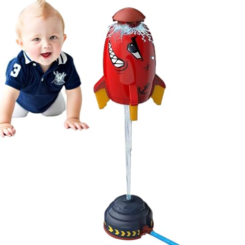 Sprinkler -Rakete - Rotierendes Wasserspielzeug, Outdoor -Spielbrunnen | 360 Grad Fun Space Cartoon Druckstrahlsprinkler Mit Schlauchbefestigung Für Gartengartenpool Kinder Sommerflugaktivität von Zestivra
