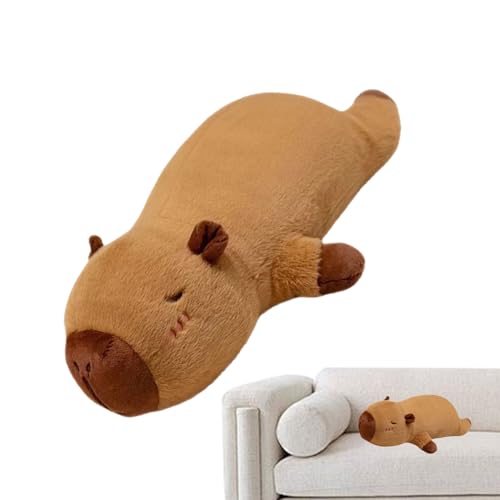 Zestivra Capybara Umarmungskissen - Langes Capybara Kissen, Weiches, Niedliches Cartoon Capybara Seitenschlafkissen, Liegendes Capybara Körperkissen Zum Kuscheln Und Spielen von Zestivra