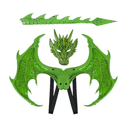 Zestivra Drachen-Kostüm, Fantasy-Flügel- und Schwanz-Set für Kinder, mit verstellbaren Trägern, lustiges Cosplay-Outfit, fantasievolles Rollenspiel-Zubehör für , Schule, Events, Partys Zestivra Drachen-Kostüm, Fantasy-Flügel- und Schwanz-Set für Kinder, mit verstellbaren Trägern, lustiges Cosplay-Outfit, fantasievolles Rollenspiel-Zubehör für , Schule, Events, Partys von Zestivra