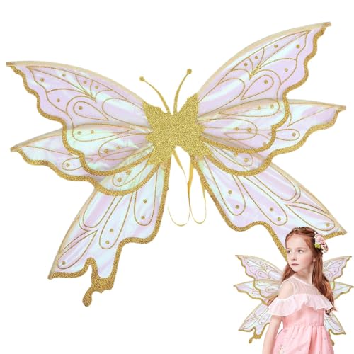 Zestivra Funkelnde Feenflügel, Erwachsene, glitzernde Feenflügel, Kostüm, Schmetterlingskostüm für Mädchen und Frauen, Schmetterlingsflügel für Erwachsene, Engelsflügel, Verkleidung von Zestivra