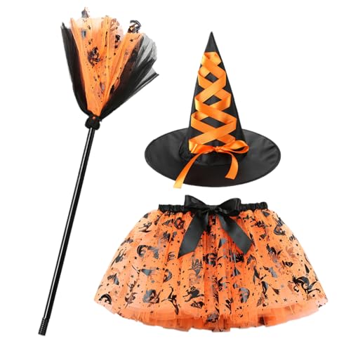 Zestivra Halloween Hexenrock - Mädchen Kostüm Verstellbar Cosplay Outfit | Tanzparty Kleidung Geburtstag Karneval tragen für Aufführungen Events Ostern Feier Bühne von Zestivra