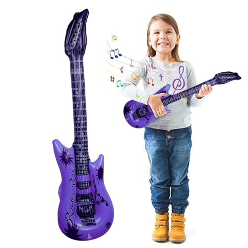 Aufblasbare Gitarre, aufblasbare Gitarren - Aufblasen von Gitarreninstrumenten - Aufblasendes Gitarrenspielzeug für Kinder, lustige Musikinstrumente, aufblasbare Requisiten für die Dekoration von Gebu von Zestvria