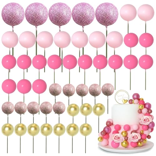 50 Stück Tortendeko, Torten Deko Mädchen, Tortendeko Kugeln für Hochzeitstorte, Geburtstagsparty und Babyparty, Geeignet für Geburtstagsparties, Partys und andere Anlässe 50 Stück Tortendeko, Torten Deko Mädchen, Tortendeko Kugeln für Hochzeitstorte, Geburtstagsparty und Babyparty, Geeignet für Geburtstagsparties, Partys und andere Anlässe von ZexJpr