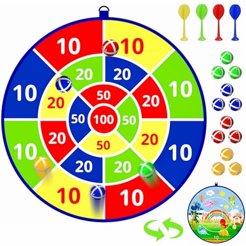 Große doppelseitige Dartscheibe für Kinder, mit 12 Klebebällen, Indoor/Outdoor-Sportspaß, Partyspiel, Spielzeug, Geschenke für Jungen und Mädchen im Alter von 3 4 5 6 7 8 9 10 11 12 Jahren Große doppelseitige Dartscheibe für Kinder, mit 12 Klebebällen, Indoor/Outdoor-Sportspaß, Partyspiel, Spielzeug, Geschenke für Jungen und Mädchen im Alter von 3 4 5 6 7 8 9 10 11 12 Jahren von Zexint