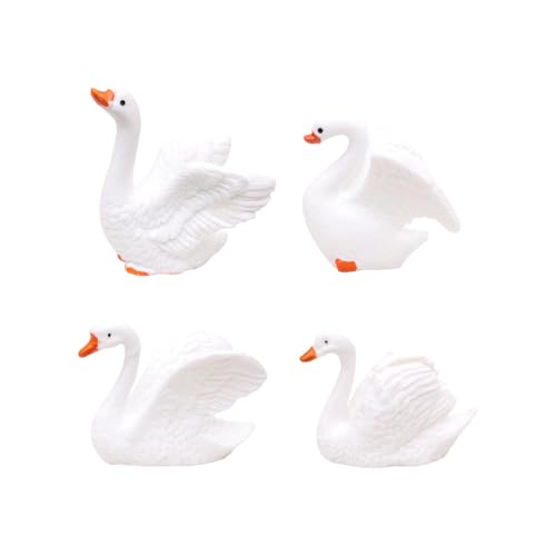 4er-Pack Mini-Figuren In Form Eines Weißen Schwans, Gartenlandschafts- Und Schreibtischdekoration 4er-Pack Mini-Figuren In Form Eines Weißen Schwans, Gartenlandschafts- Und Schreibtischdekoration von Zeyeo