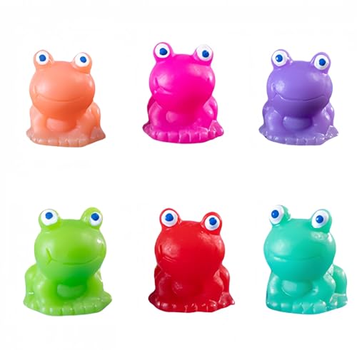6er-Pack Mattierte Minifiguren Mit Blauäugigen Fröschen, Garten- Und Schreibtisch-Dekoration von Zeyeo