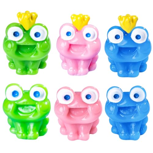 6er-Pack Mini-Kronfroschfiguren, DIY-Garten-Topfdekor, Landschaftsstatuen-Ornamente von Zeyeo